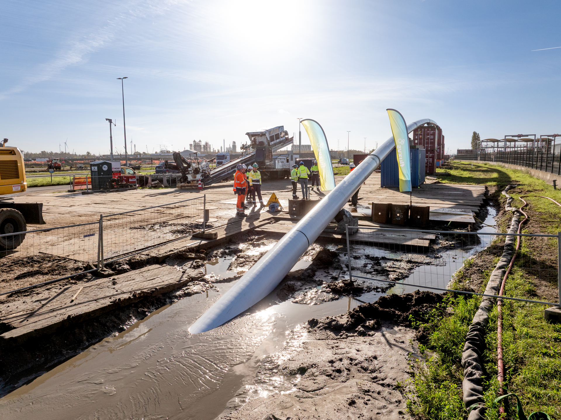 Directional drilling in the port of Antwerp.