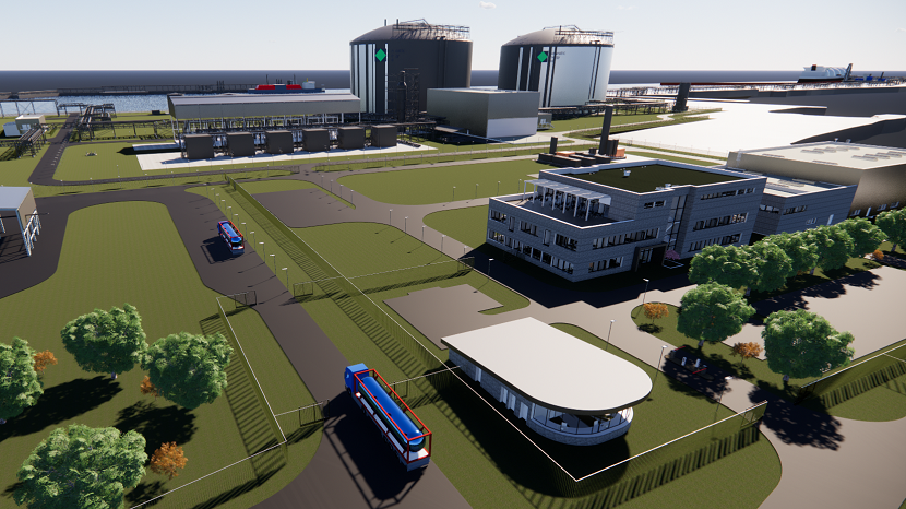 Digital rendering of the terminal in Stade