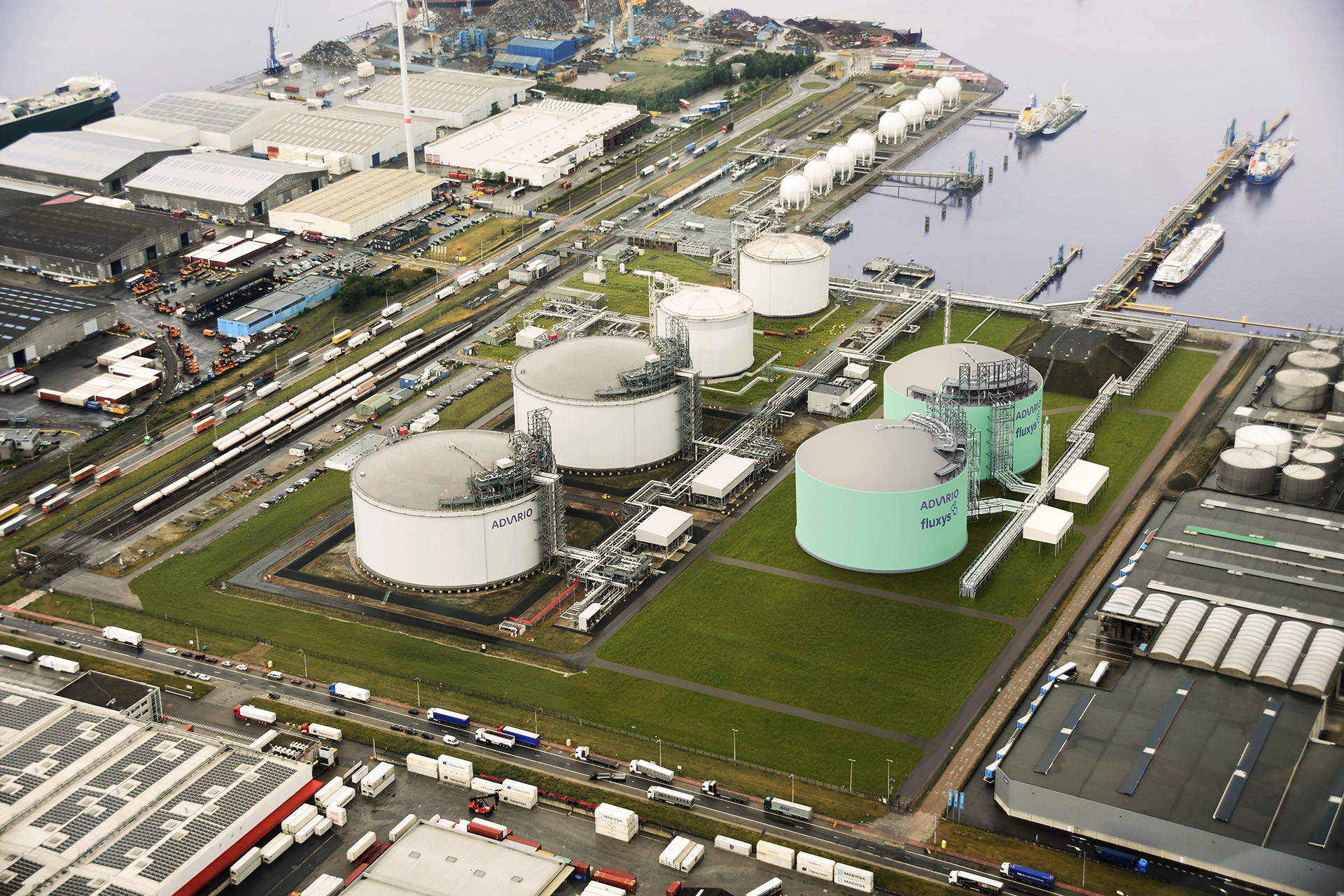 Fluxys Advario ammonia import terminal Antwerp.